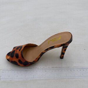 FSJ Leopard Peep Toe Mule Sandals Stiletto High Heels Party Evening Shoe